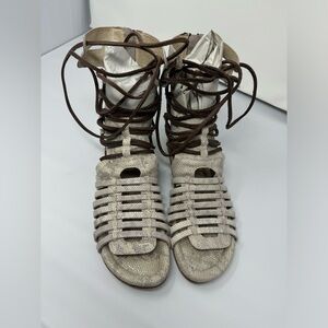 Freebird by Steven Sanibal Gladiator Sandals - White Snake